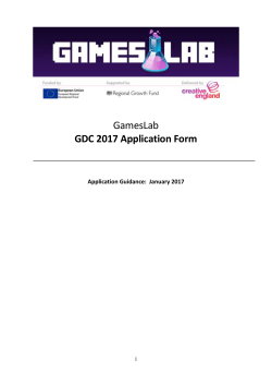GDC 2017 Application Form Application Guidance