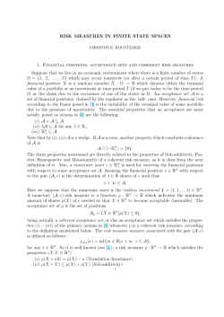 RISK MEASURES IN FINITE STATE SPACES 1. Financial positions