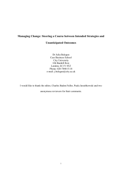 It is now accepted that intended strategies typically lead to