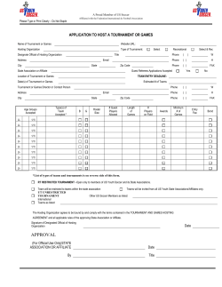 Application to Host a Tournament or Games