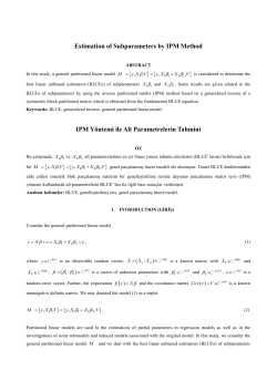 IPM Y&ouml;ntemi ile Alt Parametrelerin Tahmini