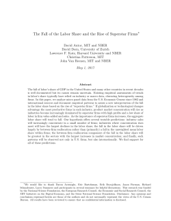 The Fall of the Labor Share and the Rise of Superstar Firms.