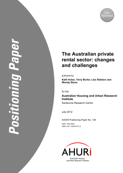 The Australian private rental sector: changes and challenges