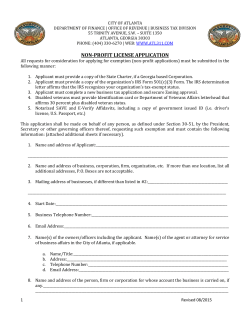 non-profit license application