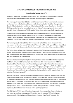 st peter`s cricket club &ndash; light of faith tour 2016