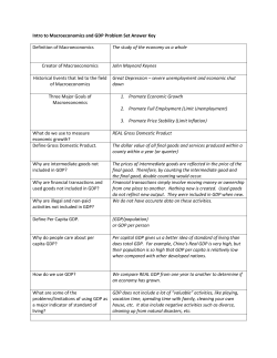 Intro to Macroeconomics and GDP Problem Set Answer Key