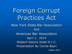 ABA/NYSB Foreign Corrupt Practices Act