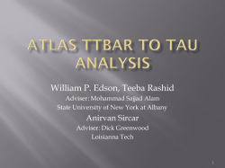 Atlas TTbar to Tau Analysis