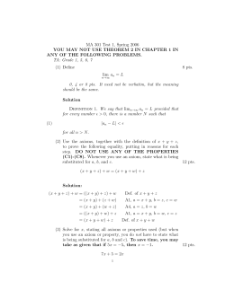 MA 301 Test 1, Spring 2006 YOU MAY NOT USE THEOREM 2 IN