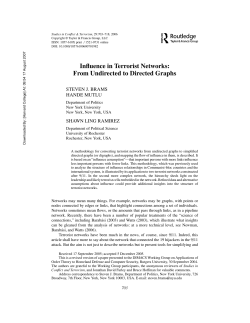 Influence in Terrorist Networks: From Undirected to Directed Graphs