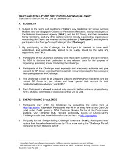 RULES AND REGULATIONS FOR &ldquo;ENERGY