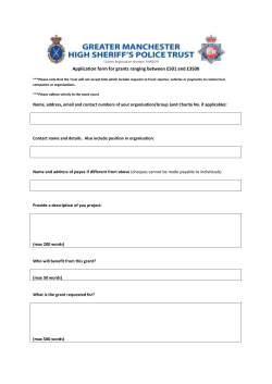 Application form for grants ranging between &pound;501 and &pound;3500