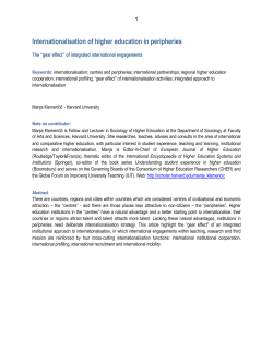 Internationalisation of Higher Education in the Peripheries