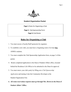 Club Sponsorship Packet