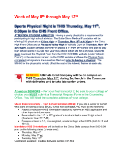 Attention SENIORS - Chico High School