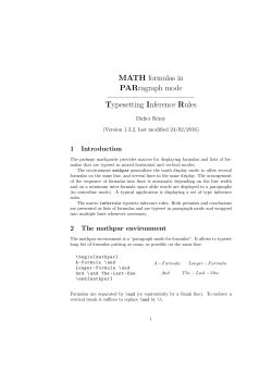 MATH formulas in PARragraph mode Typesetting Inference Rules