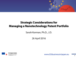 Strategic Considerations for Managing a Nanotechnology Patent