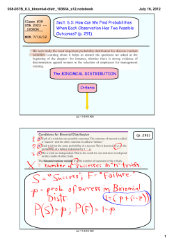 Sect. 6.3: How Can We Find Probabilities When Each Observation