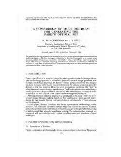 a comparison of three methods for generating the pareto optimal set