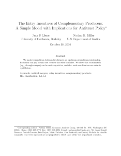A Simple Model with Implications for Antitrust Policy
