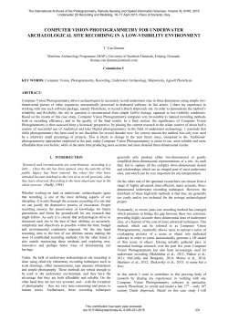 computer vision photogrammetry for underwater archaeological site