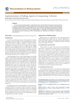 Implementation of Bulking Agents in Composting: A Review
