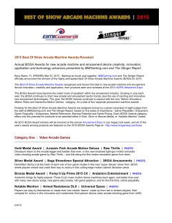 2015 Best Of Show Arcade Machine Awards Revealed