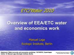 Date/event: Water accounts and economics workshop, 7