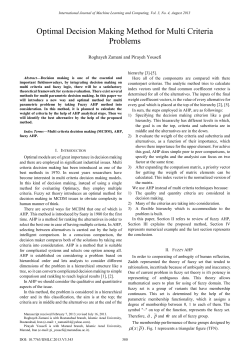 Optimal Decision Making Method for Multi Criteria Problems