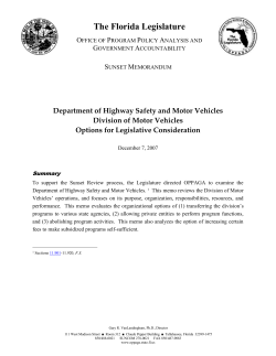 Division of Motor Vehicles Options for Legislative Consideration