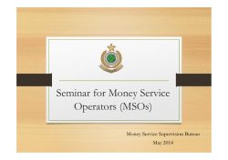 Seminar for Money Service Operators (MSOs)