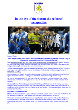 In the eye of the storm: the referees` perspective