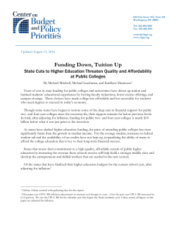 Funding Down, Tuition Up - Center on Budget and Policy Priorities