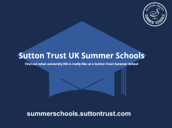 Presentation - Sutton Trust Summer Schools