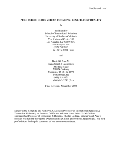 Sandler and Arce 1 PURE PUBLIC GOODS VERSUS COMMONS