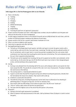 Little League AFL is a fast free flowing game with no out of bounds