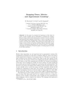 Stopping Times, Metrics and Approximate Counting*