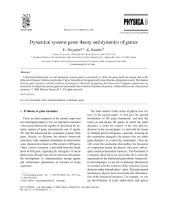 Dynamical systems game theory and dynamics of games
