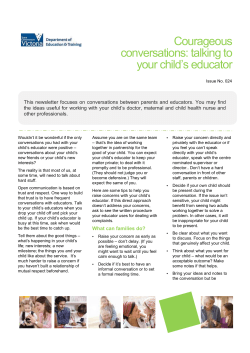 Courageous conversations: talking to your child`s educator