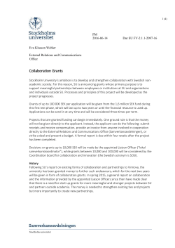 Collaboration Grants - Stockholms universitet