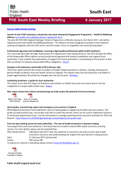 PHE South East main telephone number for all locations