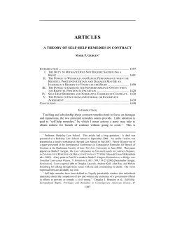 A Theory of Self-Help Remedies in Contract