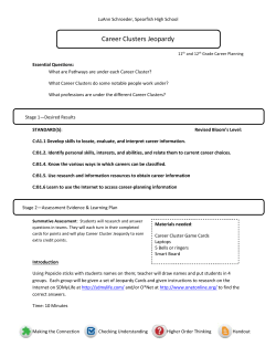 LuAnn Schroeder, Spearfish High School Career Clusters Jeopardy