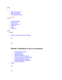 B.C.`s New Curriculum - Province of British Columbia
