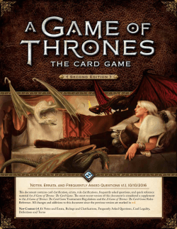 A Game of Thrones: The Card Game FAQ