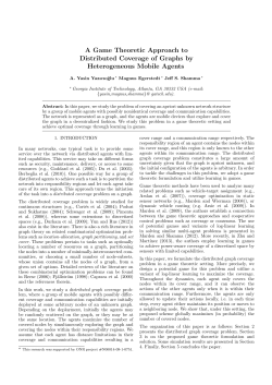 A Game Theoretic Approach to Distributed