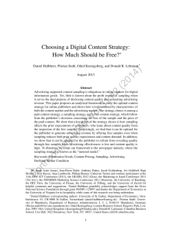 Forthcoming IJRM Vol 31 #2 (2014)