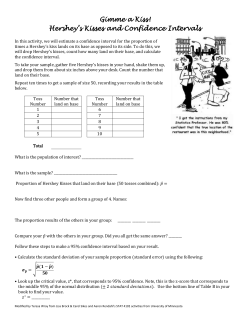 Gimme a Kiss! Hershey`s Kisses and Confidence Intervals