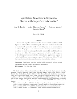 Equilibrium Selection in Sequential Games with