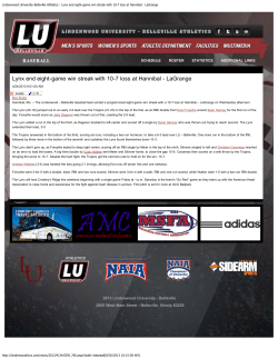 Lynx end eight-game win streak with 10-7 loss at Hannibal